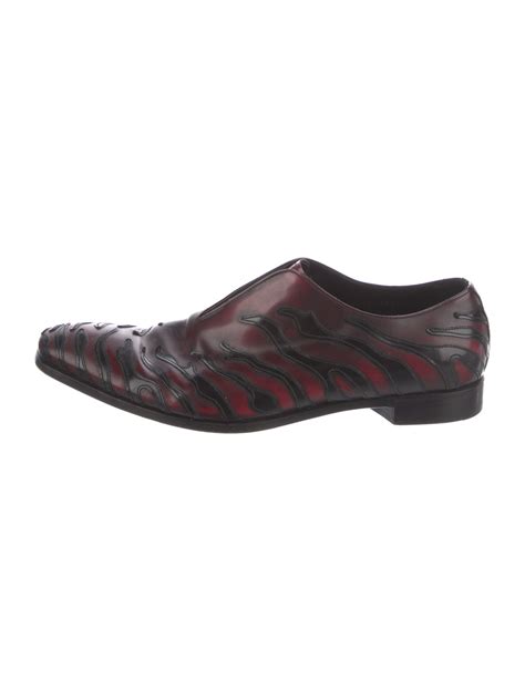 oxfords with red soles prada|Prada Leather Printed Oxfords .